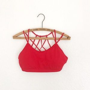 Fabletics Red Strappy Bra
